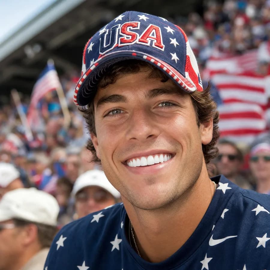USA patient with brilliant whitened teeth dental care before FIFA 2026