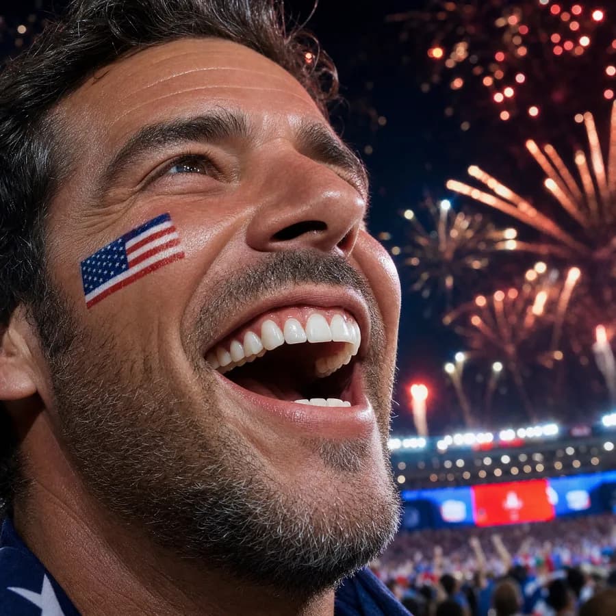 Satisfied American patient dental tourism Cali Colombia World Cup 2026