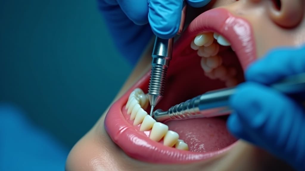 Procedimiento de implante de titanio — cirugía dental Cali